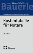 Cover Kostentabelle für Notare