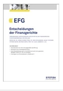 Cover Entscheidungen der Finanzgerichte - EFG
