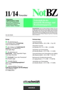 Cover Zeitschrift für die notarielle Beratungs- und Beurkundungspraxis • NotBZ