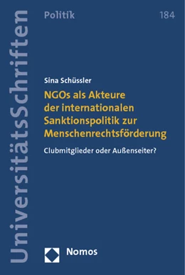 Abbildung von Schüssler | NGOs als Akteure der internationalen Sanktionspolitik zur Menschenrechtsförderung | 1. Auflage | 2012 | 184 | beck-shop.de