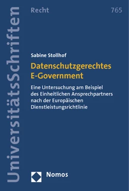 Abbildung von Stollhof | Datenschutzgerechtes E-Government | 1. Auflage | 2012 | 765 | beck-shop.de