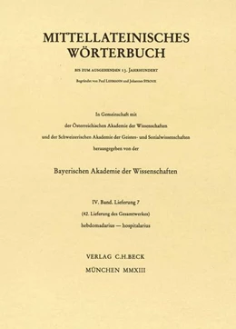 Abbildung von Mittellateinisches Wörterbuch 42. Lieferung (hebdomadarius - horreo) | 1. Auflage | 2013 | beck-shop.de