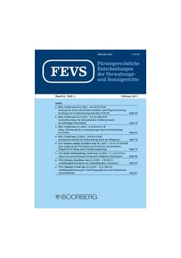 Abbildung von FEVS - Fürsorgerechtliche Entscheidungen der Verwaltungs- und Sozialgerichte | 69. Auflage | 2018 | beck-shop.de
