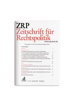 Abbildung von ZRP • Zeitschrift für Rechtspolitik | 51. Auflage | 2018 | beck-shop.de
