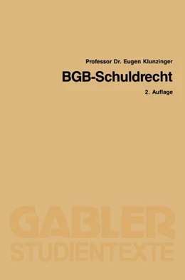 Abbildung von Klunzinger | BGB-Schuldrecht | 2. Auflage | 1989 | beck-shop.de