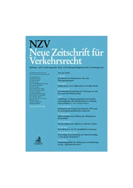 Abbildung von NZV • Neue Zeitschrift für Verkehrsrecht | 31. Auflage | 2018 | beck-shop.de