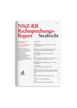 Abbildung von NStZ-RR • Rechtsprechungs-Report Strafrecht | 23. Auflage | 2018 | beck-shop.de