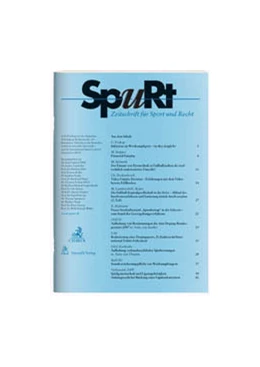 Abbildung von SpuRt • Zeitschrift für Sport und Recht | 25. Auflage | 2018 | beck-shop.de