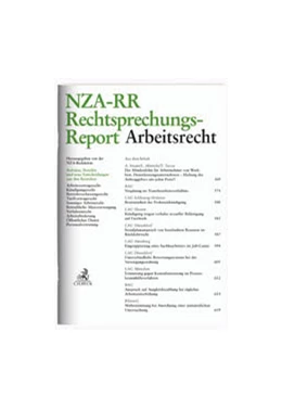 Abbildung von NZA-RR • Rechtsprechungs-Report Arbeitsrecht | 23. Auflage | 2018 | beck-shop.de