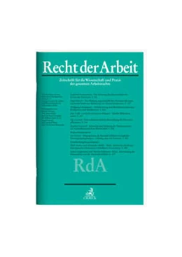 Abbildung von RdA • Recht der Arbeit | 71. Auflage | 2018 | beck-shop.de