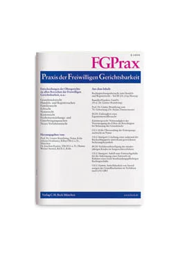 Abbildung von FGPrax • Praxis der Freiwilligen Gerichtsbarkeit | 24. Auflage | 2018 | beck-shop.de