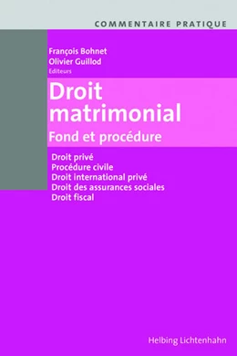 Abbildung von Bohnet / Guillod (Ed.) | Droit matrimonial | 1. Auflage | 2016 | beck-shop.de
