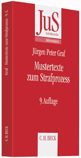 Abbildung von Graf | Mustertexte zum Strafprozess | 9. Auflage | 2015 | Band 25 | beck-shop.de