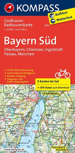 Abbildung von KOMPASS-Karten GmbH | Bayern Süd, Oberbayern, Chiemsee, Ingolstadt, Passau, München 1:125 000 | 2. Auflage | 2017 | beck-shop.de