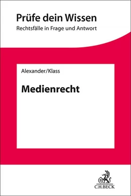 Abbildung von Alexander / Klass
   
  | Medienrecht | 1. Auflage | 2023 | beck-shop.de