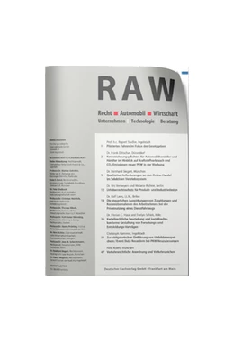 Abbildung von RAW • Recht - Automobil - Wirtschaft | 6. Auflage | 2018 | beck-shop.de