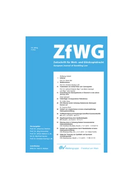 Abbildung von ZfWG - Zeitschrift für Wett- und Glücksspielrecht | 13. Auflage | 2018 | beck-shop.de