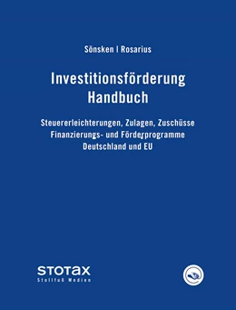 Abbildung von Sönksen / Rosarius | Investitionsförderung Handbuch • ohne Aktualisierungsservice | 1. Auflage | 2018 | beck-shop.de