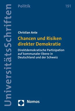 Abbildung von Ante | Chancen und Risiken direkter Demokratie | 1. Auflage | 2015 | 191 | beck-shop.de