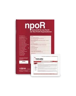 Abbildung von npoR • Zeitschrift für das Recht der Non Profit Organisationen | 10. Auflage | 2018 | beck-shop.de
