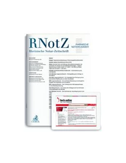 Abbildung von RNotZ • Rheinische Notar-Zeitschrift | 163. Auflage | 2018 | beck-shop.de