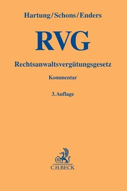 Abbildung von Hartung / Schons | Rechtsanwaltsvergütungsgesetz: RVG
   
 | 3. Auflage | 2017 | beck-shop.de