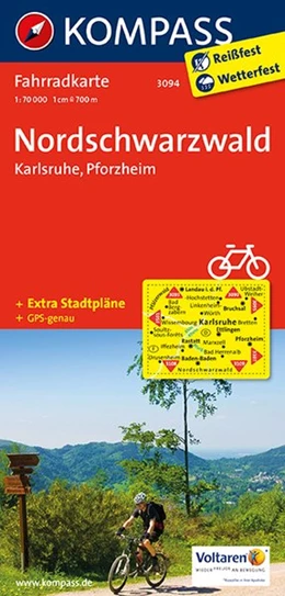 Abbildung von Kompass-Karten Gmbh | KOMPASS Fahrradkarte 3094 Nordschwarzwald - Karlsruhe - Pforzheim 1:70.000 | 2. Auflage | 2016 | beck-shop.de
