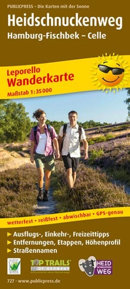 Abbildung von Wanderkarte Heidschnuckenweg, Hamburg-Fischbek - Celle 1 : 35 000 | 3. Auflage | 2016 | beck-shop.de
