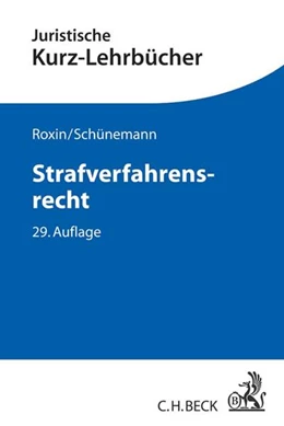 Abbildung von Roxin / Schünemann | Strafverfahrensrecht | 29. Auflage | 2017 | beck-shop.de