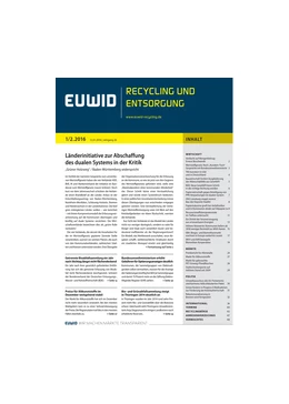 Abbildung von EUWID Recycling und Entsorgung | 28. Auflage | 2018 | beck-shop.de