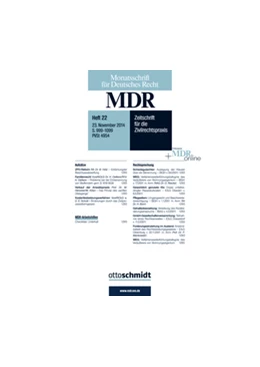Abbildung von Monatsschrift für Deutsches Recht • MDR | 1. Auflage | 2018 | beck-shop.de
