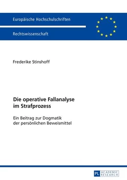 Abbildung von Stinshoff | Die operative Fallanalyse im Strafprozess | 1. Auflage | 2016 | beck-shop.de