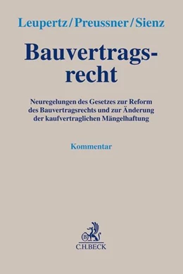 Abbildung von Leupertz / Preussner | Bauvertragsrecht | 1. Auflage | 2018 | beck-shop.de