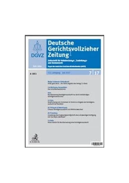 Abbildung von DGVZ • Deutsche Gerichtsvollzieher Zeitung | 133. Auflage | 2018 | beck-shop.de
