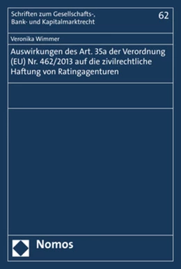 Abbildung von Wimmer | Auswirkungen des Art. 35a der Verordnung (EU) Nr. 462/2013 auf die zivilrechtliche Haftung von Ratingagenturen | 1. Auflage | 2017 | beck-shop.de