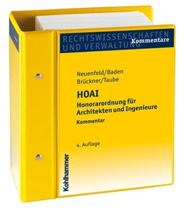 Abbildung von Neuenfeld / Baden | Honorarordnung für Architekten und Ingenieure - HOAI | 1. Auflage | 2017 | beck-shop.de
