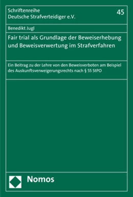 Abbildung von Jugl | Fair trial als Grundlage der Beweiserhebung und Beweisverwertung im Strafverfahren | 1. Auflage | 2017 | beck-shop.de