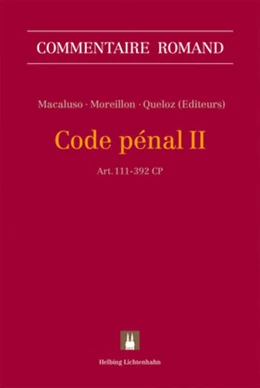 Abbildung von Macaluso / Moreillon | Code pénal II: CP II | 1. Auflage | 2017 | beck-shop.de
