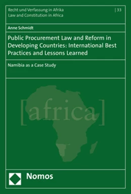 Abbildung von Schmidt | Public Procurement Law and Reform in Developing Countries: International Best Practices and Lessons Learned | 1. Auflage | 2017 | beck-shop.de