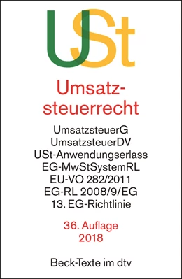 Abbildung von Umsatzsteuerrecht: USt | 36. Auflage | 2018 | 5546 | beck-shop.de