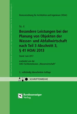 Abbildung von Besondere Leistungen bei der Planung von Objekten der Wasser- und Abfallwirtschaft nach Teil 3 Abschnitt 3, § 41 HOAI 2013 | 3. Auflage | 2017 | 4 | beck-shop.de