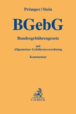 Abbildung von Prömper / Stein     | Bundesgebührengesetz: BGebG | 1. Auflage | 2019 | beck-shop.de