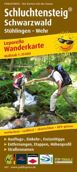 Abbildung von Wanderkarte Schluchtensteig Schwarzwald, Stühlingen - Wehr 1 : 25 000 | 6. Auflage | 2017 | beck-shop.de