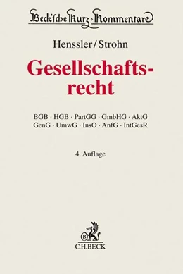 Abbildung von Henssler / Strohn | Gesellschaftsrecht: GesR | 4. Auflage | 2019 | Band 62 | beck-shop.de