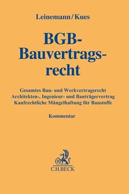 Abbildung von Leinemann / Kues | BGB-Bauvertragsrecht | 1. Auflage | 2018 | beck-shop.de