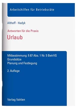 Abbildung von Althoff / Hadyk | Urlaub | 2. Auflage | 2018 | beck-shop.de