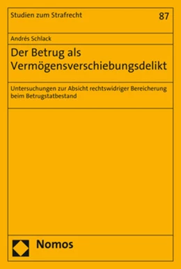 Abbildung von Schlack | Der Betrug als Vermögensverschiebungsdelikt | 1. Auflage | 2017 | beck-shop.de
