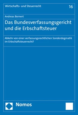 Abbildung von Bernert | Das Bundesverfassungsgericht und die Erbschaftsteuer | 1. Auflage | 2018 | beck-shop.de