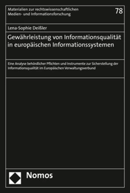 Abbildung von Deißler | Gewährleistung von Informationsqualität in europäischen Informationssystemen | 1. Auflage | 2018 | 78 | beck-shop.de