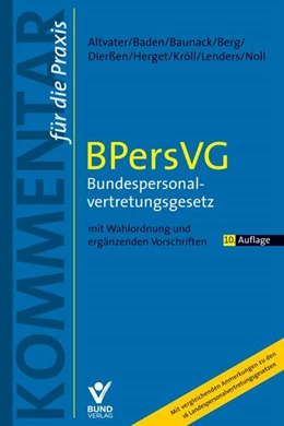 Abbildung von Altvater / Baden | Bundespersonalvertetungsgesetz: BPersVG | 10. Auflage | 2019 | beck-shop.de